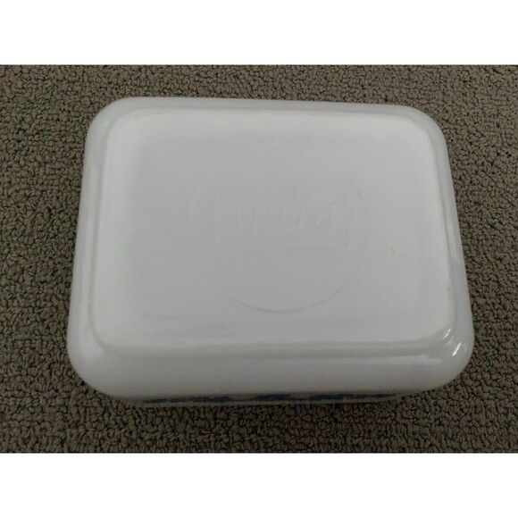 Vintage Jeannette Glass Glasbake Windmill Milk Glass Refrigerator Dish - Picture 9 of 11